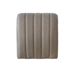 Poefen-Giga Meubel Poef Bouclé Taupe - Zithoogte 45 cm - Japandi Stijl