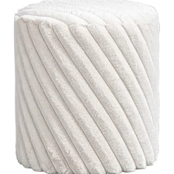 Leen Bakker Poef Burgos - beige - 40xØ36 cm