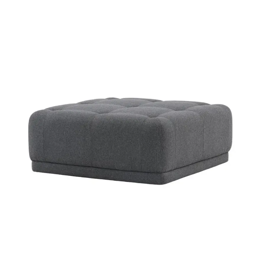 Fjôrd Poef Donkergrijs Stof - 100x100x40cm - Turin