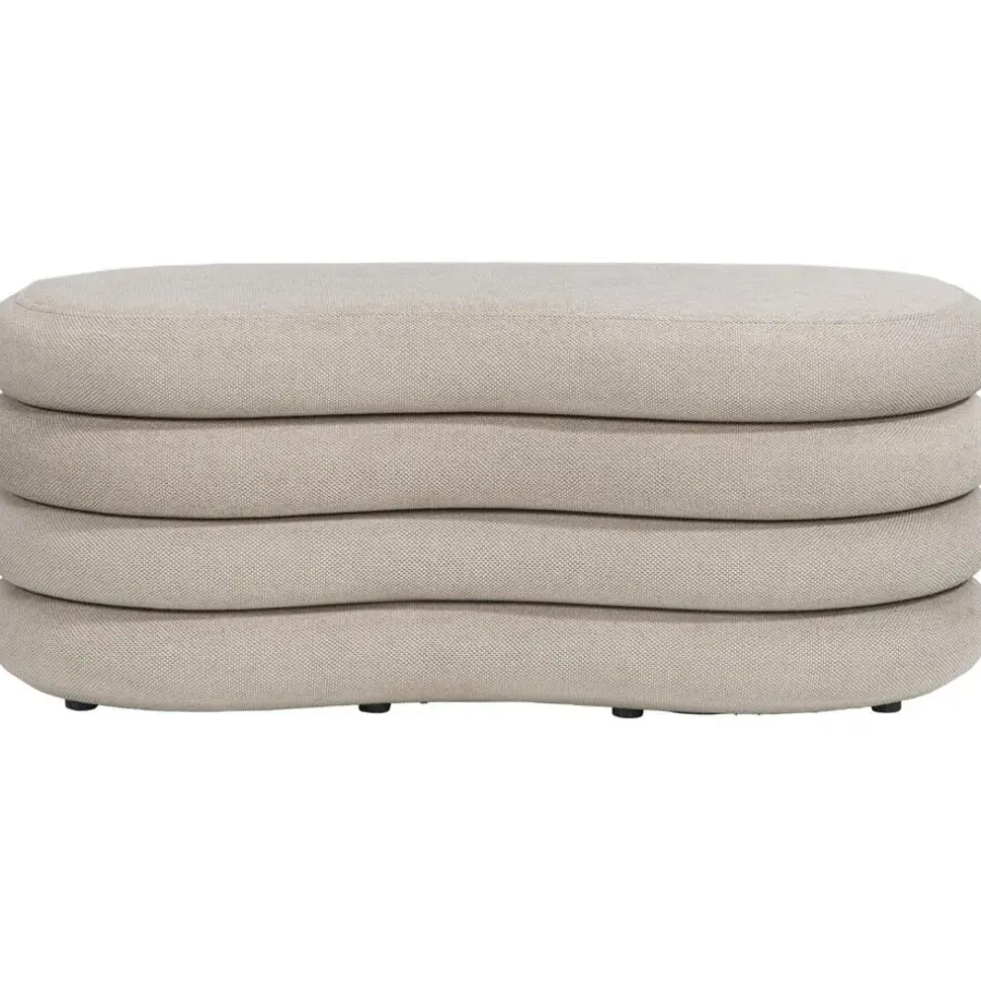 Leen Bakker Poef Fitero - beige - 41x106x43 cm