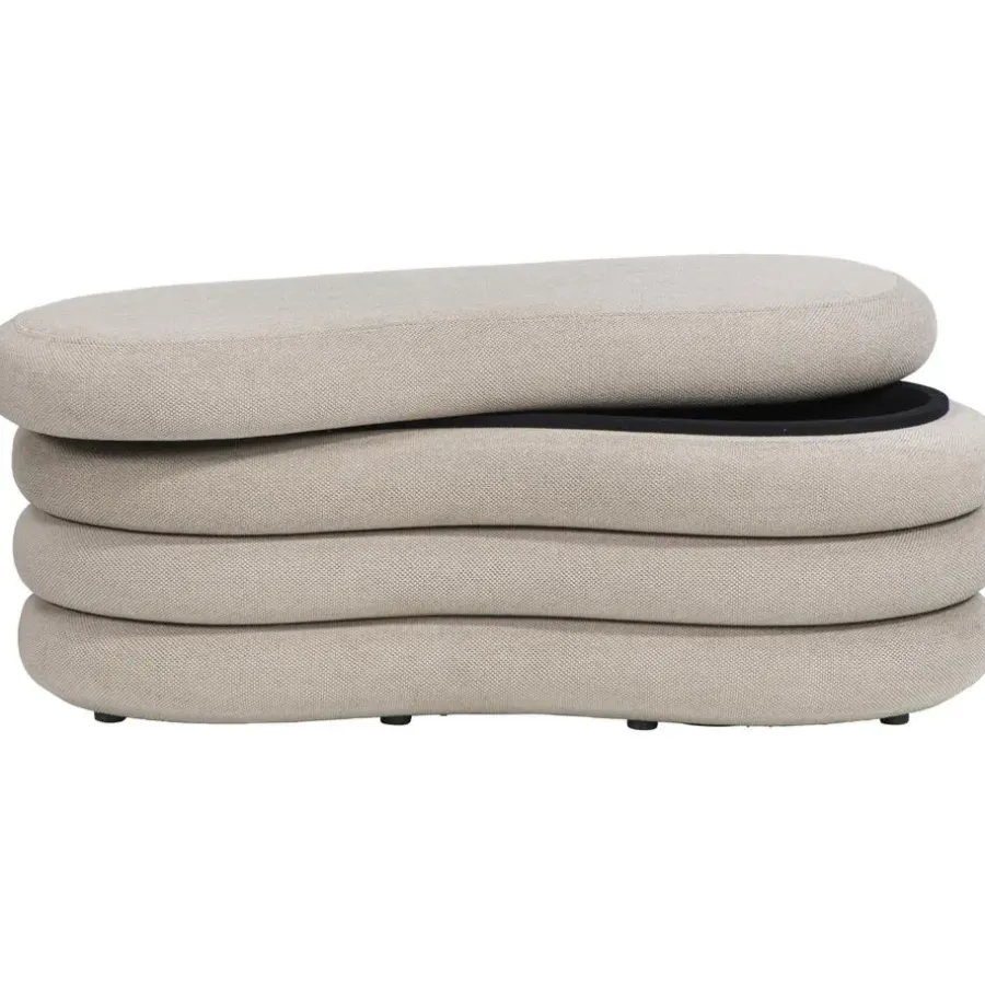 Leen Bakker Poef Fitero - beige - 41x106x43 cm