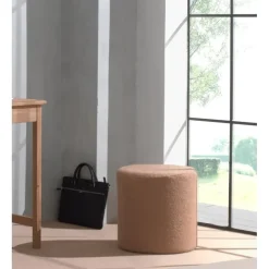 Vipack Poef Forrest - Ø41x41cm - bruine boucléstof