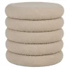 House Nordic Poef Grijs - Ø44x44cm - Ronde Poef - Poef Brooklyn