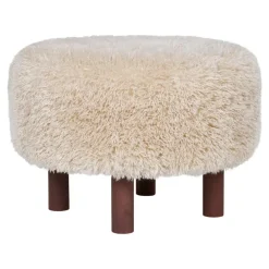 House Nordic Poef Lichtbruin Stof - Zithoogte 33cm - Ø50x33cm - Inverness