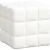 Leen Bakker Poef Marbella - wit - 43xØ43 cm