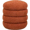Nordlys Poef met terracotta krullen en houten basis