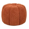 Poefen-Nordlys Poef met terracotta krullen en houten basis