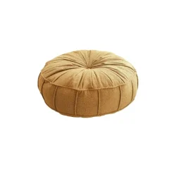 Arabic House Poef Rond - Teddy Geel - Zitkussen - 60x60x20cm - Vintage