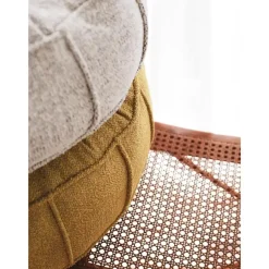 Arabic House Poef Rond - Teddy Geel - Zitkussen - 60x60x20cm - Vintage
