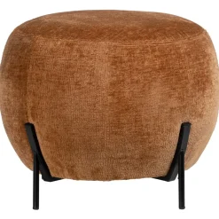 Leen Bakker Poef Rosaly - bruin - Ø45x35 cm