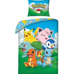 Kinderdekbedovertrekken-Pokémon Dekbedovertrek Family - Eenpersoons - 140 x 200 cm - Katoen
