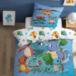 Kinderdekbedovertrekken-Pokémon Dekbedovertrek Starter Evolution - Eenpersoons - 140 x 200 cm - Katoen