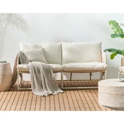Loungebanken-Leen Bakker PONTE - Tweezitsbank - Taupe - Staal