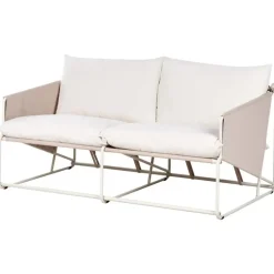 Loungebanken-Leen Bakker PONTE - Tweezitsbank - Taupe - Staal