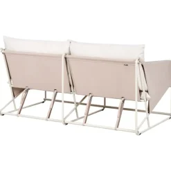 Loungebanken-Leen Bakker PONTE - Tweezitsbank - Taupe - Staal