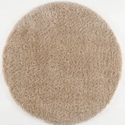 Muratap Porto Rond Soft Fluffy Vloerkleed Hoogpolig Effen Beige - 120 CM ROND