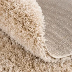 Muratap Porto Rond Soft Fluffy Vloerkleed Hoogpolig Effen Beige - 120 CM ROND