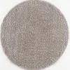 Hoogpolige Vloerkleden|Ronde Vloerkleden-Muratap Porto Rond Soft Fluffy Vloerkleed Hoogpolig Effen Licht Grijs - 150 CM ROND