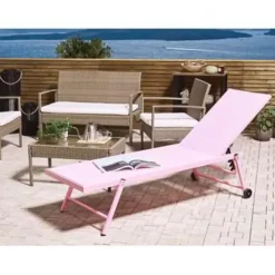 Beliani PORTOFINO - Strandstoel - Roze - Aluminium