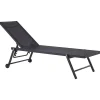 Ligbedden-Beliani PORTOFINO - Strandstoel - Zwart - Aluminium
