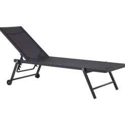 Ligbedden-Beliani PORTOFINO - Strandstoel - Zwart - Aluminium
