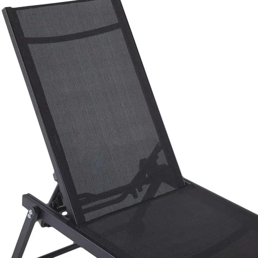 Ligbedden-Beliani PORTOFINO - Strandstoel - Zwart - Aluminium