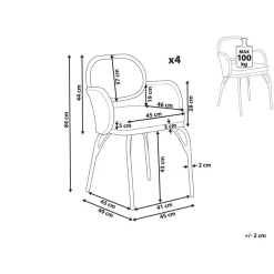 Tuinstoelen-Beliani PRATELLO - Tuinstoel set van 4 - Naturel - Rotan