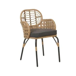 Tuinstoelen-Beliani PRATELLO - Tuinstoel set van 4 - Naturel - Rotan