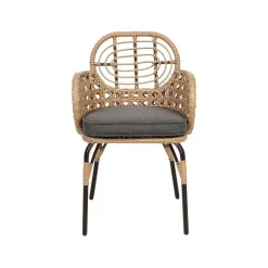 Tuinstoelen-Beliani PRATELLO - Tuinstoel set van 4 - Naturel - Rotan