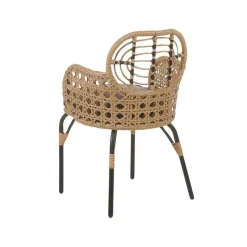 Tuinstoelen-Beliani PRATELLO - Tuinstoel set van 4 - Naturel - Rotan