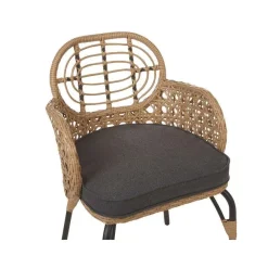 Tuinstoelen-Beliani PRATELLO - Tuinstoel set van 4 - Naturel - Rotan
