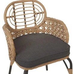 Tuinstoelen-Beliani PRATELLO - Tuinstoel set van 4 - Naturel - Rotan