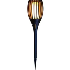 Tuindecoratie-Merkloos Prikspot - solar tuinverlichting - vlameffect - zwart - 78 cm