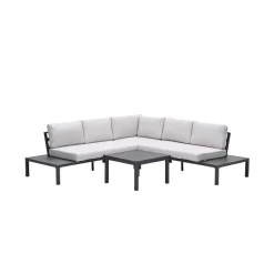 Garden Impressions Prinos loungeset - 4-delig - carbon black - valley sand