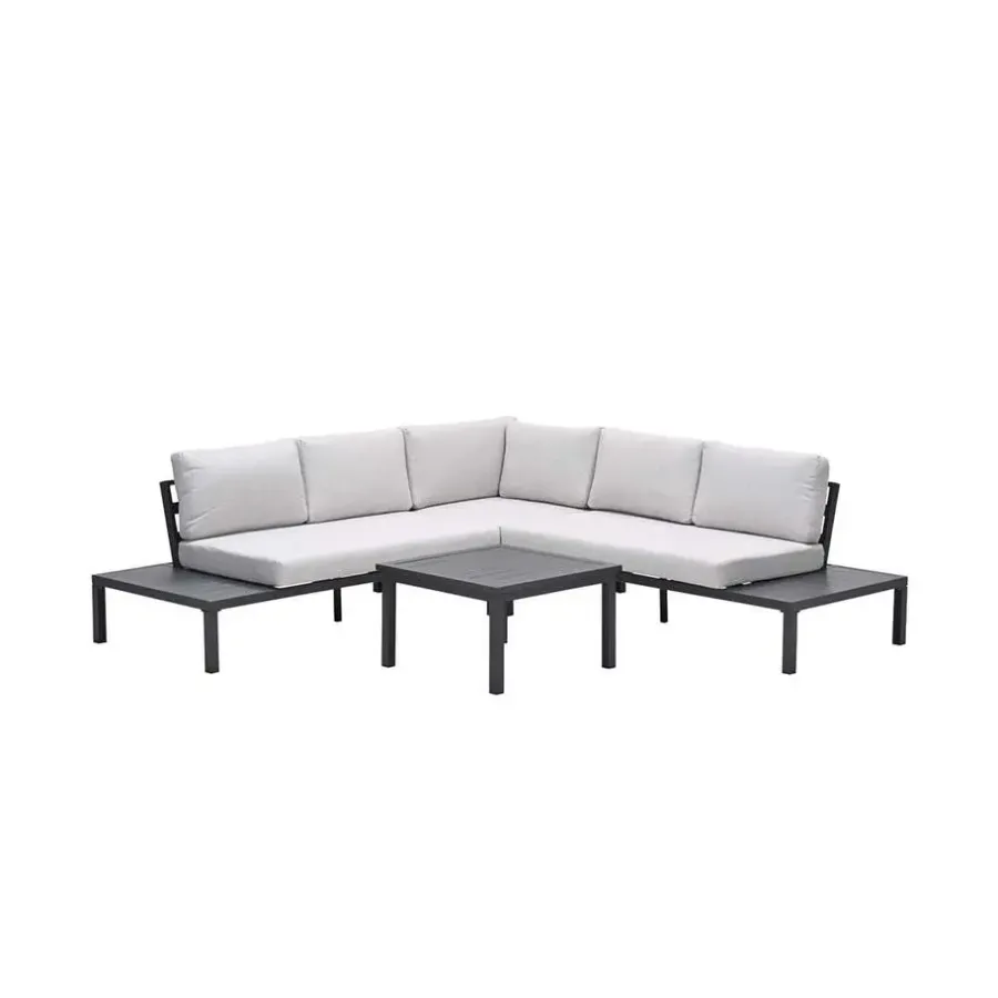 Garden Impressions Prinos loungeset - 4-delig - carbon black - valley sand