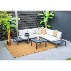 Garden Impressions Prinos loungeset - 4-delig - carbon black - valley sand