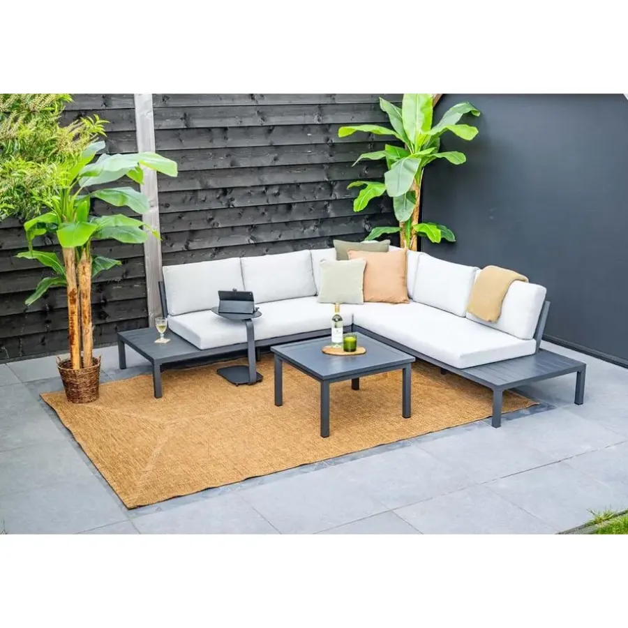 Garden Impressions Prinos loungeset - 4-delig - carbon black - valley sand