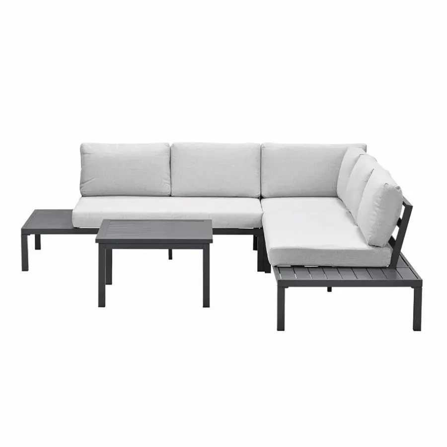 Garden Impressions Prinos loungeset - 4-delig - carbon black - valley sand