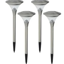 Prikspots|Solar Tuinverlichting-Pro Garden Prikspotje - solar tuinverlichting - RVS - 47 cm