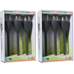 Buitenverlichting|Prikspots-Pro Garden Solar LED lantaarns - 3x st - zwart - 31 cm