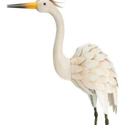 Beelden-Pro Garden vogel beeld - Metaal - Zilverreiger - 19 x 77 cm