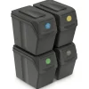 Prullenbakken-Prosperplast Afvalscheidingprullenbakken - 4x 20 liter - grijs