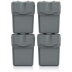 Prullenbakken-Prosperplast Afvalscheidingprullenbakken - 4x 20 liter - grijs