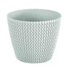 Prosperplast Bloempot Splofy - wit - rond - kunststof - 35 cm