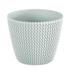 Prosperplast Bloempot Splofy - wit - rond - kunststof - 35 cm
