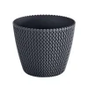 Bloempotten-Prosperplast Bloempot Splofy - antraciet - voor buiten - 40 cm