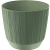 Bloempotten-Prosperplast Plantenpot - stripe - olijfgroen - D20xH17 cm