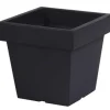 Bloempotten-Prosperplast Plantenpot - vierkant - antraciet - 8 l - 24 cm