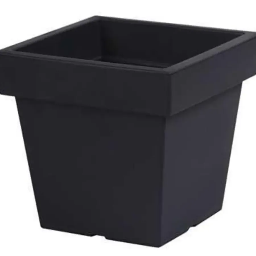 Bloempotten-Prosperplast Plantenpot - vierkant - antraciet - 8 l - 24 cm