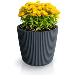 Bloempotten-Prosperplast Plantenpot Buckingham - antraciet - D39 cm